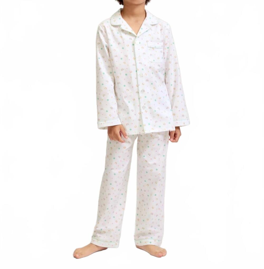 NEW PETITE PLUME boys classic pajama set in good luck charms